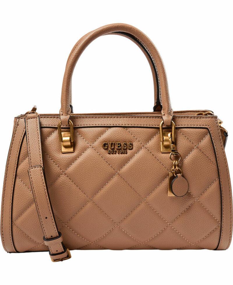 Guess Abey Beige Luxury Textile Handbag for Women — Premium Designer Bag.